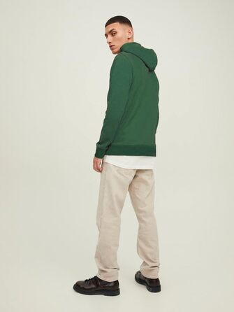 Чоловіча куртка-худі JACK & JONES Mae однотонна, Trekking Green (Green Gecko), розмір XL