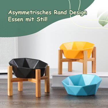 Керамічна годівниця для котів та собак на підставці, нахилена, зелена, 1 шт.