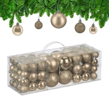 Relaxdays Set of 76 Christmas Baubles
