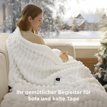 Електрична ковдра BEDSURE з автовимкненням, 130x180 см, сіра. 6 режимів нагріву, таймер 10 годин. Чудовий подарунок для жінок та мами на Різдво.