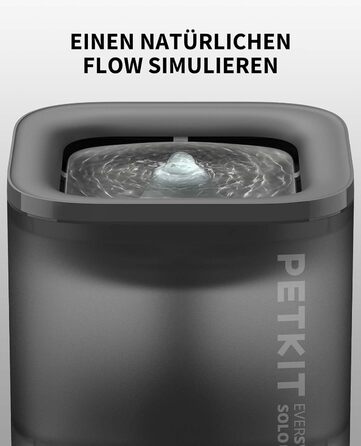 PETKIT CyberTail: Фонтанчик для котів та собак, 1.85л, LED-підсвічування, тихий, бездротова помпа, білий/темно-сірий