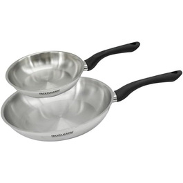 Набір сковорідок Fackelmann 9441450, 3 шт. (20, 24, 28 см), нержавіюча сталь 18/8, для всіх плит, включаючи індукційну, без PFAS