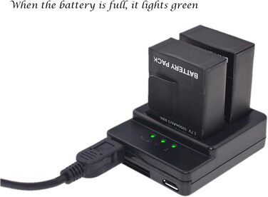 Акумулятор Suptig (2 шт) та подвійний зарядний пристрій для GoPro HERO3 / HERO3+ / AHDBT-301 / AHDBT-302