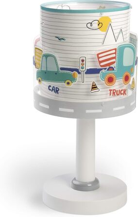 Dalber Children's Table Lamp Bedside Lamp Baby Travel Cars and Airplanes, Colorful