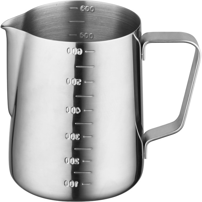 CURTA Milk Can, Milk Frothing Pitcher, Milk for Art, Silver Milk Pitcher, 600 Stainless Steel Milk Pitcher
