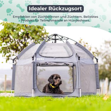 Клітка-вольєр для собак Pety - 150 x 100 см, портативна, з сумкою та кілочками - для відпочинку на природі та вдома, аксесуари для подорожей з собакою - антрацит