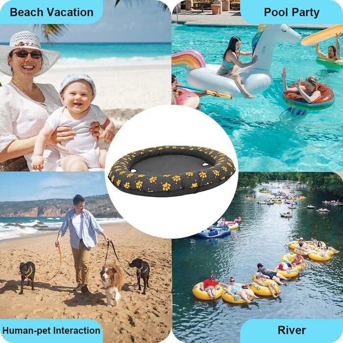 Ginkago Inflatable Boat Dog Boat Pet Air Mattress Swimming Pool Beach Toy (Grey)