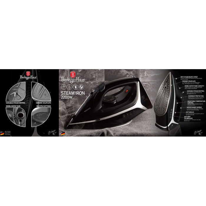 Праска Berlinger Haus BH-9412 Black Silver, 2200 Вт