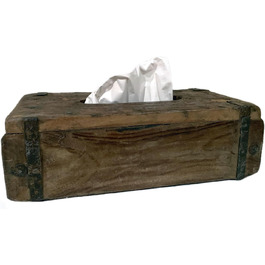 LS-Lifestyle Wooden Tissue Box Brown 31x15cm Brick Shape Cosmetic Tissue Box Facial Tissue Box