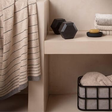 Möve Eden Cotton Bath Mat - Textured, 60x100cm - Nature/Black - Single