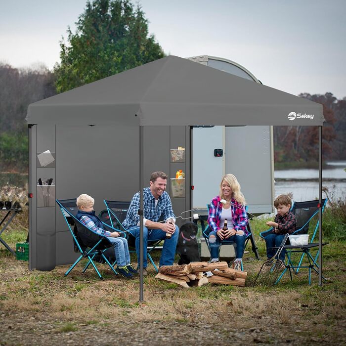 Sekey 1PCS Side Walls for Gazebo 3x3 Waterproof, Winterproof with Storage Compartments, Side Walls for Gazebo Party Tent Garden Tent 3x3m, Grey