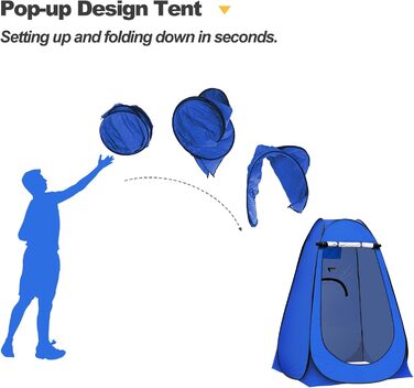 CLIPOP Portable Pop-Up Privacy Tent - Outdoor Shower & Changing Tent with UV Protection - Beach, Camping, Fishing - Includes Carry Bag