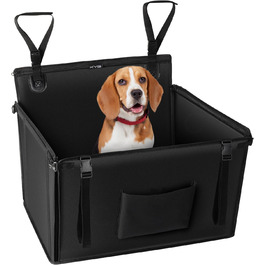 KYG Extra Stable Waterproof Non-Slip Dog Car Seat - Scratch Resistant with 4 Straps for Rear Seat - Reinforced Car Seat for Pets (M - 58x55x36cm)