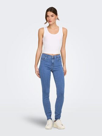 Джинси жіночі ONLY Skinny DNM NOOS, блакитні, розмір XL/34L, середній блакитний денім, базовий стиль, стрітвір