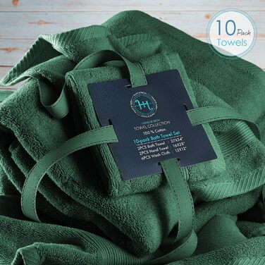 Рушники для ванної Hearth & Harbor, 100% бавовна, ультрам'які та дуже поглинаючі, набір 4 шт., люкс якість, колір айс-блакитний