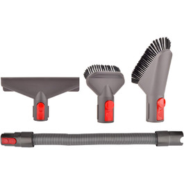 Тримач для насадок пилососа Dyson V7, V8, V10, V11: органайзер для насадок, кріплення без адаптера (E: шланг+щітка+тверда щітка+м'яка щітка)