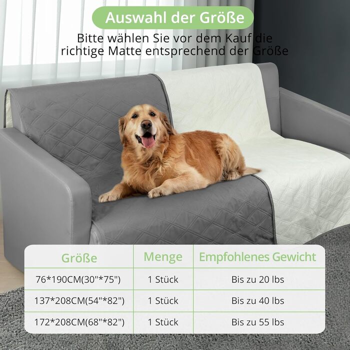 Водонепроникний килимок для собак TAIKURA, антиковзаючий килимок для тварин, міцний килимок для котів, багаторазовий. Захист для дивану, ліжка, автокрісла. Можна прати в пральній машині (темно-сірий, 76 x 190 см)