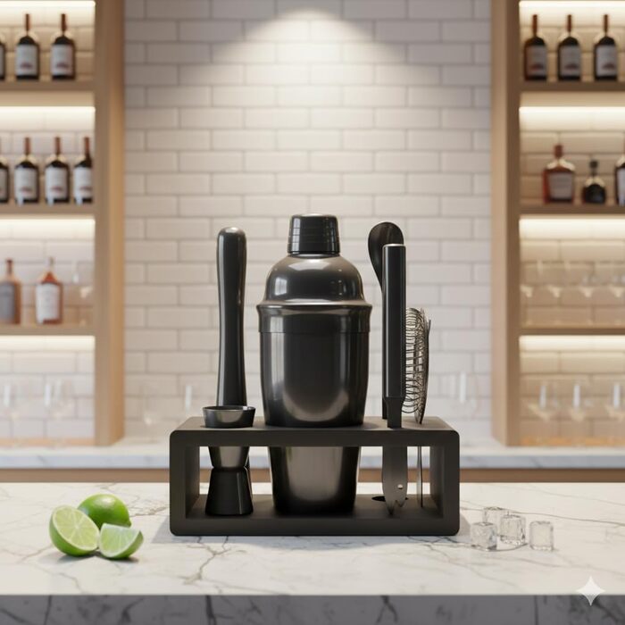 Набір шейкерів для коктейлів Highball & Chaser: професійний барний набір для приготування коктейлів + електронна книга з 30 рецептами (Gunmetal)