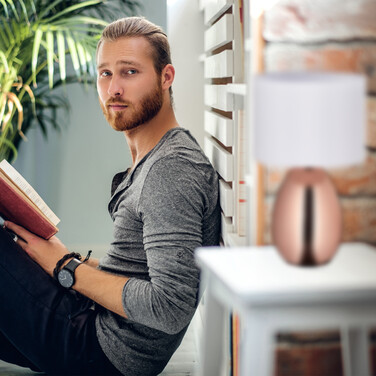 Приліжковий світильник Relaxdays Touch мідний