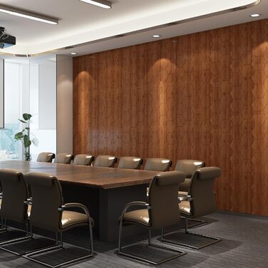 Набір шестикутних акустичних панелей MENAYODA, самоклеючі звукопоглинаючі плити для стін, стелі та дверей, висока щільність, темно-коричневий, 12 шт.