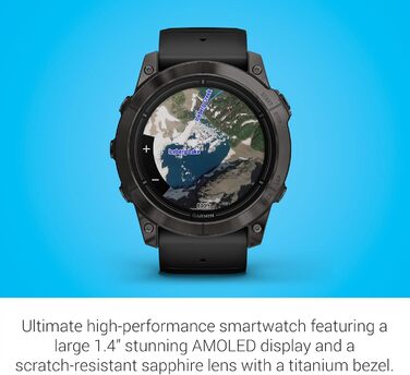 Розумний годинник Garmin epix Pro (Gen 2) Sapphire Edition 51 мм, чорний, з титановим браслетом та інтегрованою ліхтариком