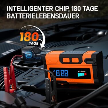 Powerbank для запуску автомобіля JDMCAR JM02: 6000A, 12V, LCD, LED, для бензинових та дизельних авто (до 9L/8.5L)