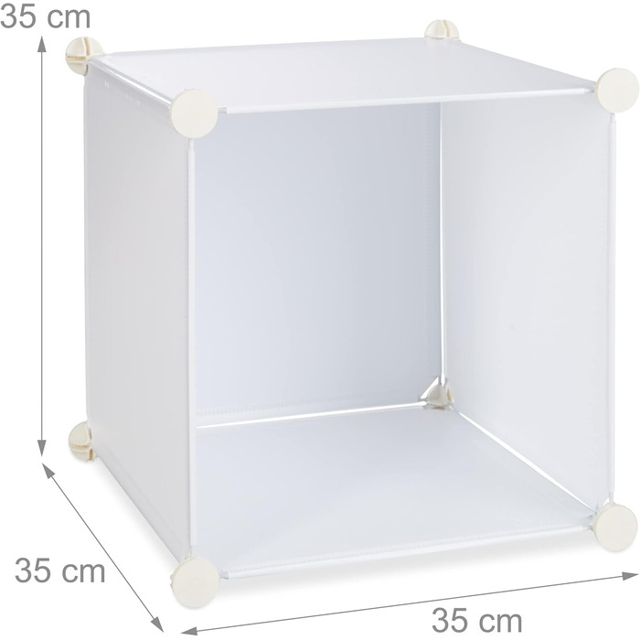 Relaxdays Clothes Cabinet Modular System with 12 Compartments, Large Plastic Wardrobe, 145.5 x 145.5 cm, White