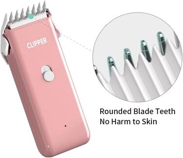 Електрична машинка для стрижки собак Favrison, машинка для стрижки тварин для собак та котів, USB бездротова, водонепроникна (рожева)
