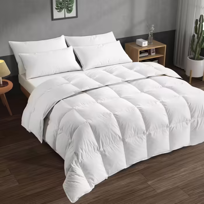 Ковдра пухова BedStory 135x200 см, всесезонна, 1215 г пуху та пір'я, 100% бавовна, щільність 450 г/м², сертифікати Oeko-TEX та RDS