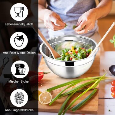 Миска Joyfair 4,5 л з нержавіючої сталі з кришкою, набором терок для приготування, миття в посудомийній машині - чорна