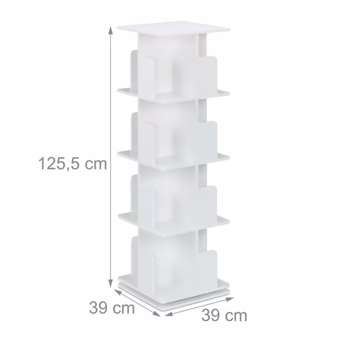 Relaxdays White Rotating Bookshelf