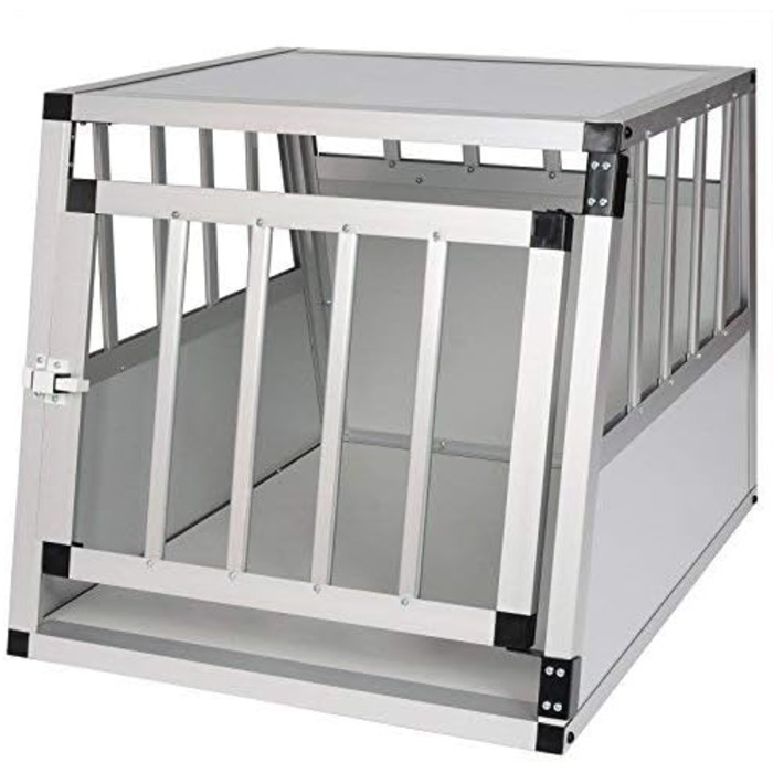 Транспортна переноска для собак та котів EUGAD, алюмінієва, 54x69x51 см, срібна