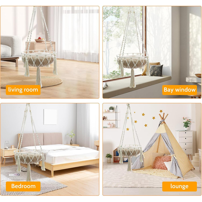 Макраме ліжко для котів, гамак для котів, гойдалка для котів, ручної роботи, підвісні гнізда для котів, діаметр 35 см