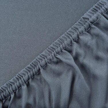 NatureMark Premium Box Spring Fitted Sheet 180 x 200 up to 200 x 220 cm - High Flange up to 40cm Mattress Height - Waterbed Fitted Sheet - Cotton with Elastane, Anthracite/Dark Grey