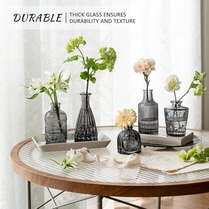 Набір ваз Knospenvasen (12 шт.), чорні вази для квітів, міні вази для декору столу, вінтажний стиль