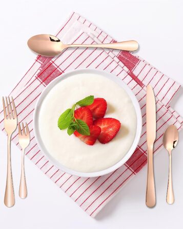 12-Person Cutlery Set, 60-Piece Gold Cutlery, High-Gloss Polished and Dishwasher Safe, Elegant Gold Cutlery, with Knife, Fork, and Spoon, for Home, Party, Restaurant (Gold Rose)