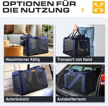 Транспортна переноска для собак та котів, складна, велика (L), 72 x 52 x 52 см
