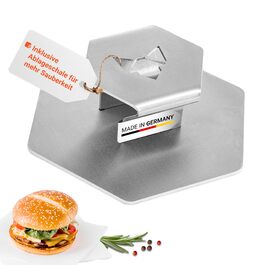 Прес для бургерів Fennek Smasher Burger Meister з нержавіючої сталі для кухні, саду, ресторанів, кемпінгу