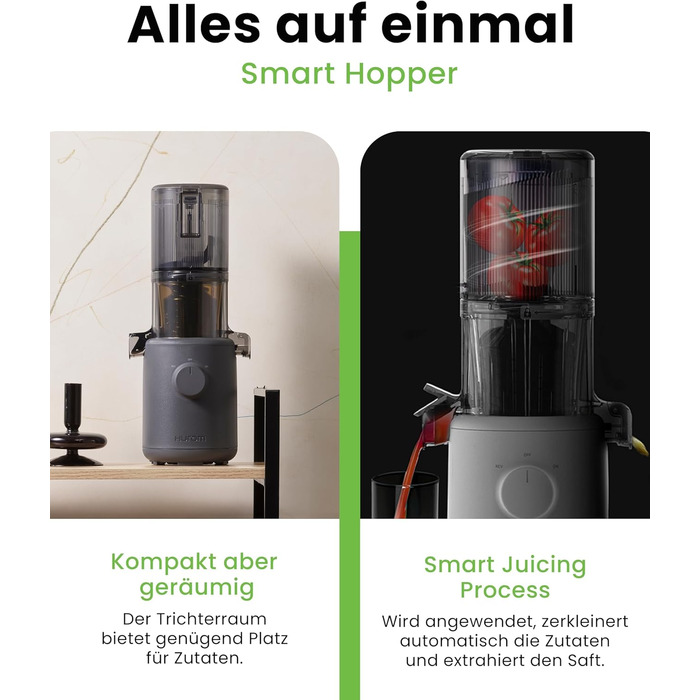 Hurom Slow Juicer | Vegetable and Fruit Juicer | H310 | Easy to Clean & Quiet Motor Electric Juicer with Mesh Filter | 150 Watts | BPA Free | Sleek Design | 220ml, Lavender