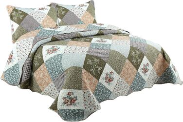 Комплект літньої постільної білизни Marina Decoration з принтом та тисненням, ультрам'який, 3-частинний комплект з 2 наволочками, в клітинку, розмір King