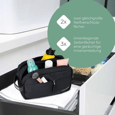 Косметичка для ручної поклажі Travelite Kick Off: практична культбагаж для подорожей та спорту, 26 см, 5 л, антрацитовий (сірий)