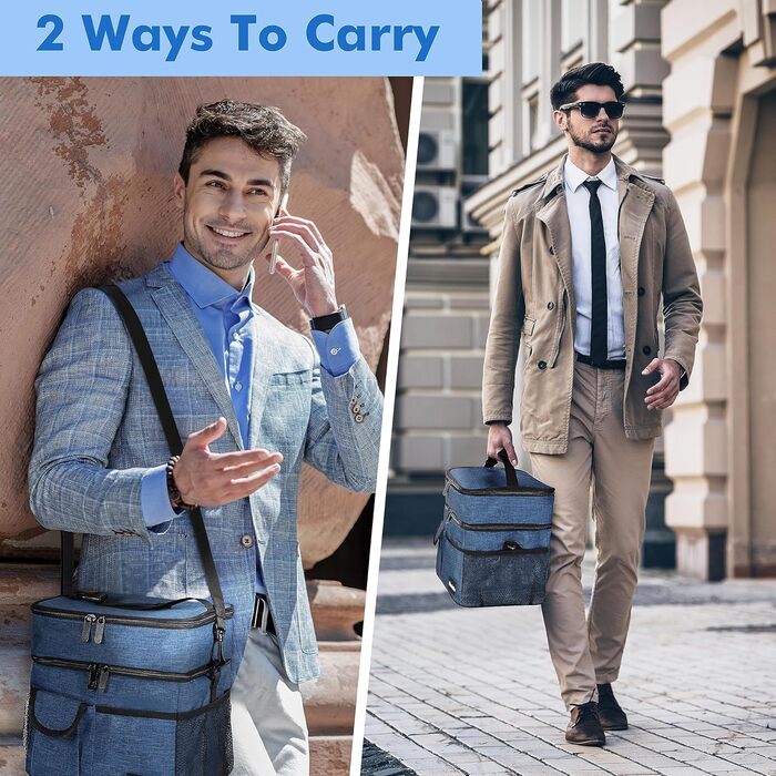 Термосумка Kato Tirrinia 17L для пікніка та подорожей (23 банки), темно-синя