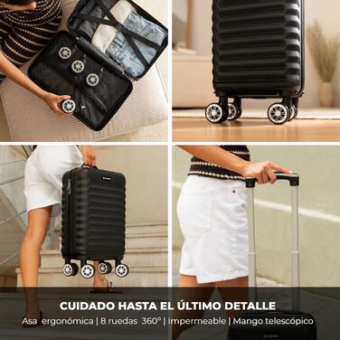 Чемодан ручної об'єму 20 л NUMADA Upfly - компактний, з ABS, для авіакомпаній Ryanair, Vueling, Easyjet (40 x 25 x 20 см)