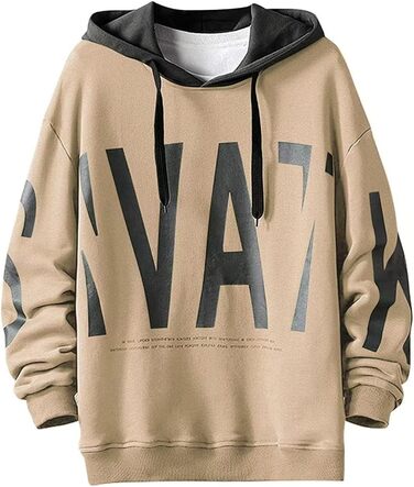 Чоловічий світшот з капюшоном, худі, світшот з довгими рукавами, базовий пуловер, класична чоловіча куртка, унісекс, повсякденний, весняний, осінній, зимовий, білий (XXL, хакі)