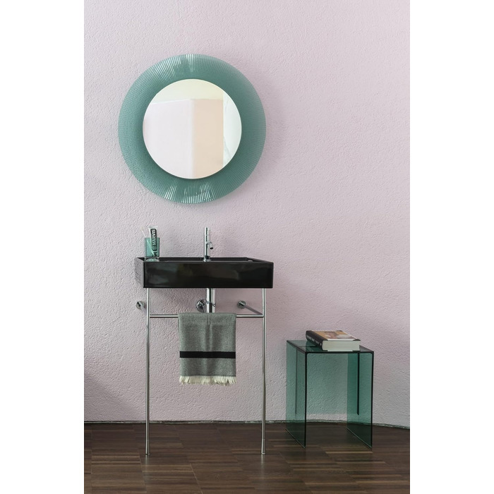 Kartell Boxy Toothbrush Holder, Plastic, Transparent, 7 x 7 x 12 cm (Toothbrush Holder, Aquamarine Green)