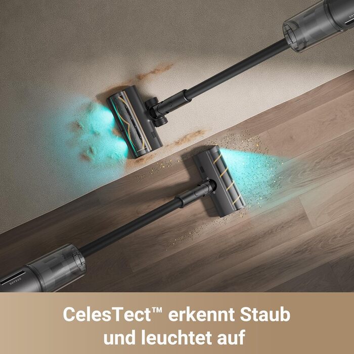 Dreame Z30 - Бездротовий пилосос з потужністю 190AW, 90 хвилин роботи, детекцією бруду, LED-дисплеєм та синім LED-підсвічуванням. Ідеально для прибирання дому, видалення шерсті тварин та килимів.