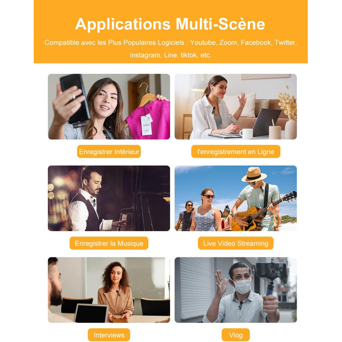 Бездротовий петличний мікрофон Lavalier з Lightning-роз'ємом для iPhone/iPad/Android. Безшумовий, 120м, CP1(A)