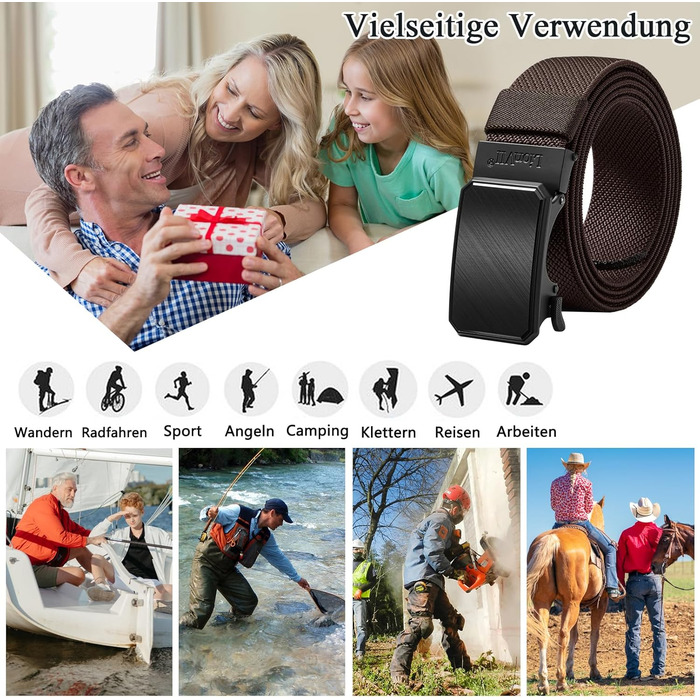 Пластиковий ремінь LionVII з автоматичною пряжкою для чоловіків, обхват талії 75-125 см (Кофе - Копер)