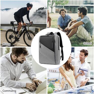 Рюкзак для ноутбука FANDARE Slim - чоловічий/жіночий, для роботи, подорожей, навчання. USB-порт, багато кольорів (сірий)