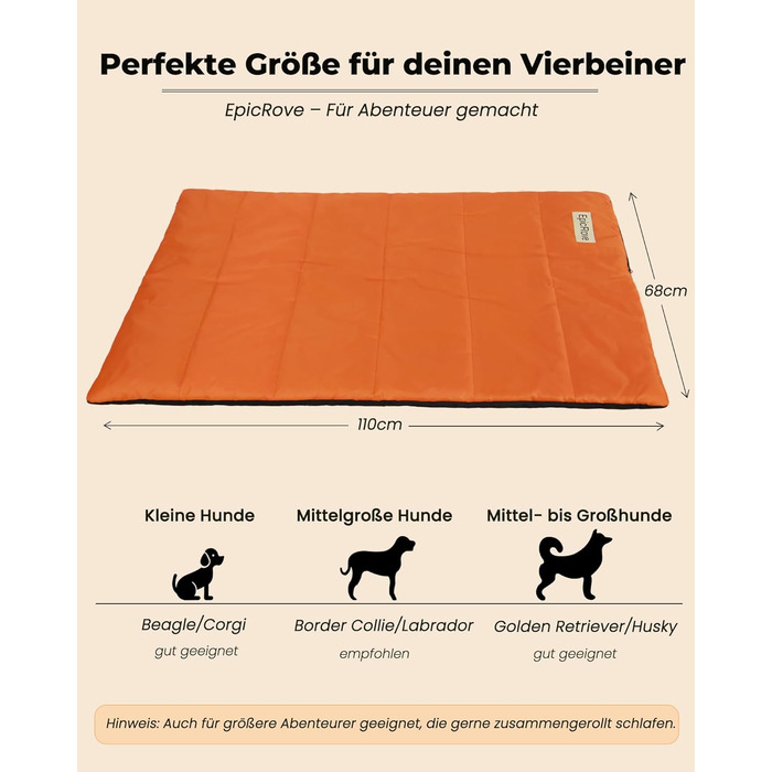 Водонепроникний килимок для собак RovePad Base 110x68 см – неслизький, миючий, стійкий до подряпин, для великих собак та котів, для подорожей та кемпінгу